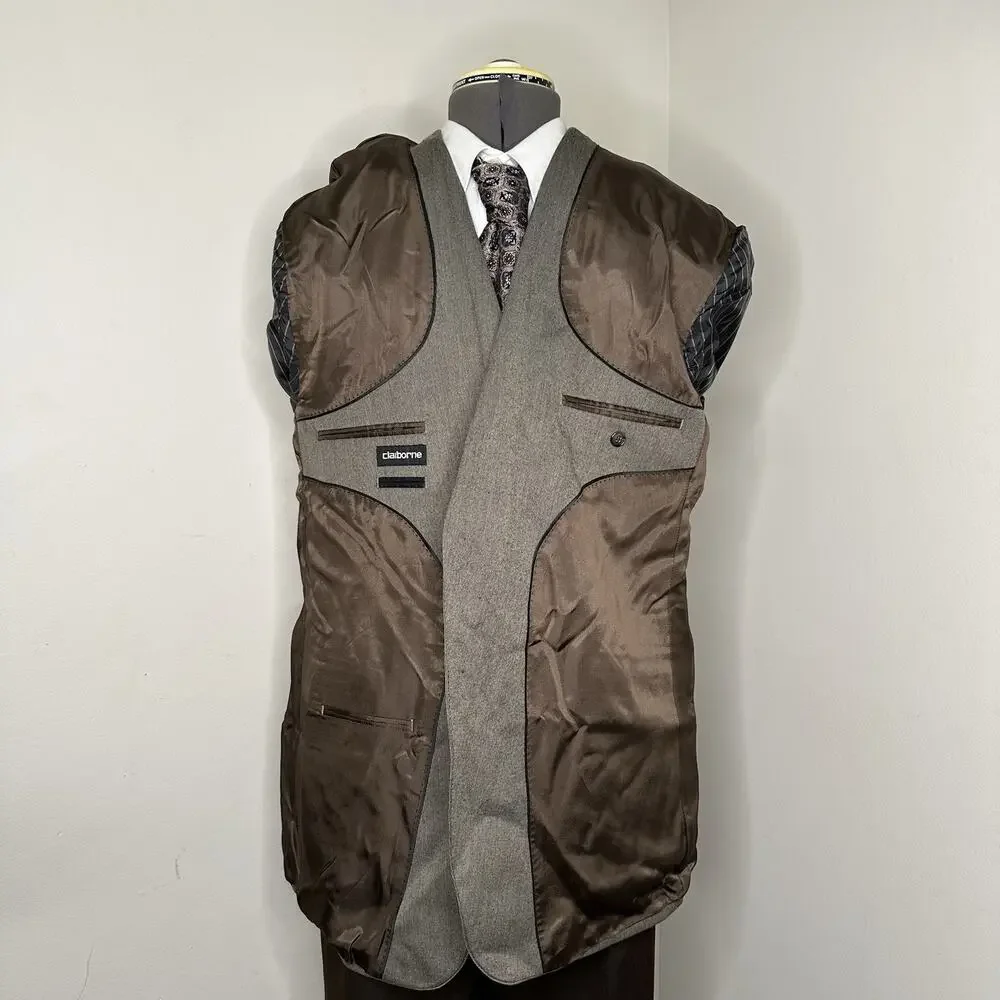 Mens 46R Blazer Gray 2 Button 3XL 50